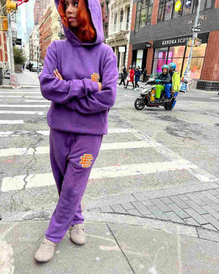[50% Off]Eric Emanuel 1:1 quality version Basic Logo Print Hoodie & Pants Set 3 colors 26855786