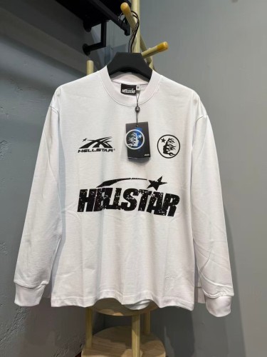 Hellstar Studio Multi Logo Combo Print Back Rhinestone Circle Face Flame Star Long Sleeve T-Shirt 29468650
