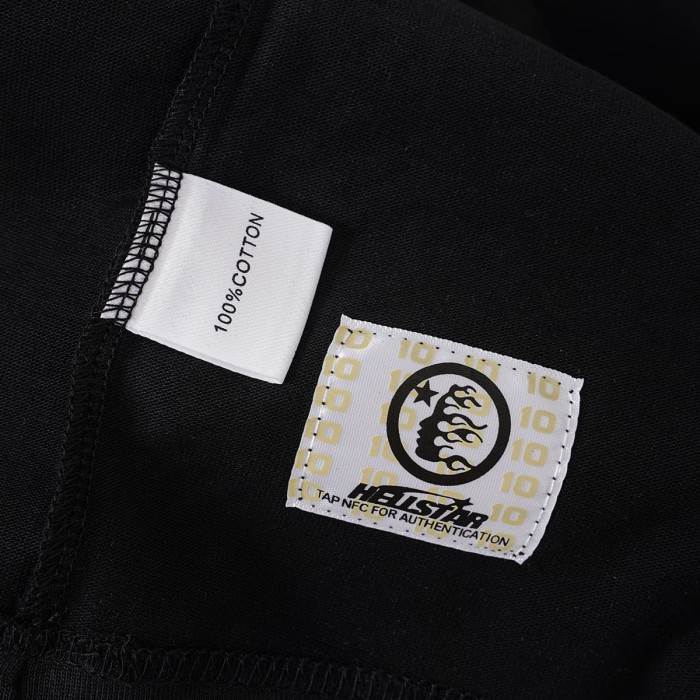 Hellstar Studio Horror Movie Scene Print Back Cracked Face Flame Long Sleeve T-Shirt  29468677