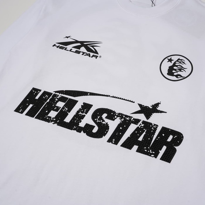 Hellstar Studio Multi Logo Combo Print Back Rhinestone Circle Face Flame Star Long Sleeve T-Shirt 29468650