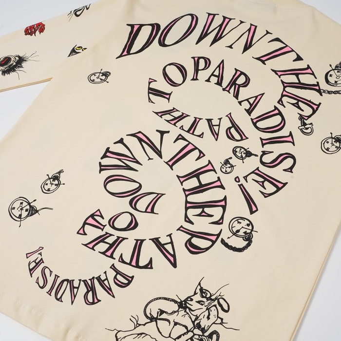 Hellstar Studio Cartoon Character Doodle Graffiti Print Spiral Letter Slogan Long Sleeve T-Shirt 2 colors 29468612