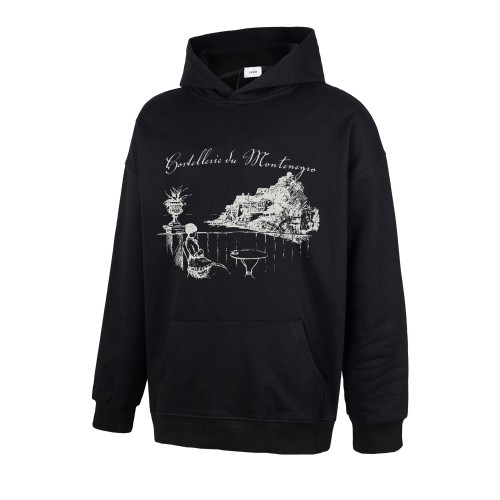 Rhude French Vintage Illustration Handwritten Text Print Pullover Hoodie 2 colors 29471897