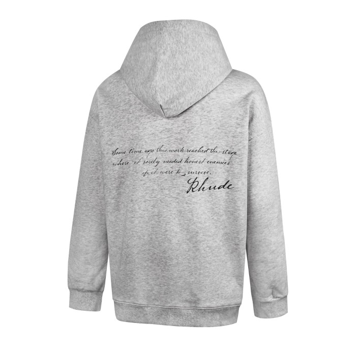 Rhude French Vintage Illustration Handwritten Text Print Pullover Hoodie 2 colors 29471897