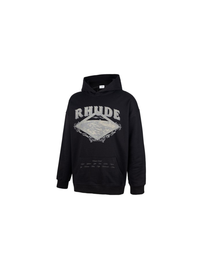Rhude Paris-Dakar Vintage Rally Desert Landscape City Name Print Pullover Hoodie 29471920