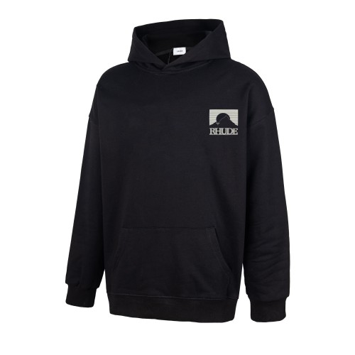 Rhude Go To Heaven Mountain Sunset Slogan Print Pullover Hoodie 29471937