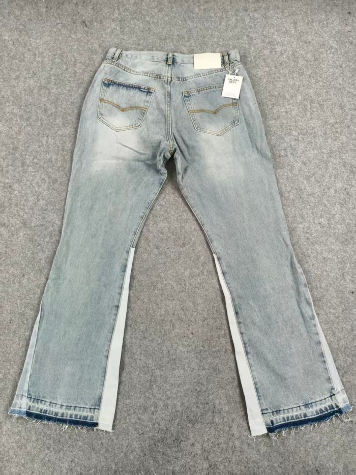 Basic High Street Washed Micro Blue Spliced Jeans 3 colors