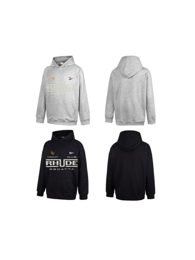 Rhude Yacht Club Regatta Sailing Theme Print Box Geometric Font Pullover Hoodie 2 colors 29471995