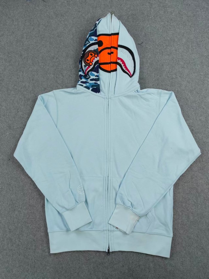 A Bathing Ape Bape 1:1 quality version Camo Ape Shark Milo KT Monkey Unisex Embroidered Zip Up Hoodie 3 colors 29368405