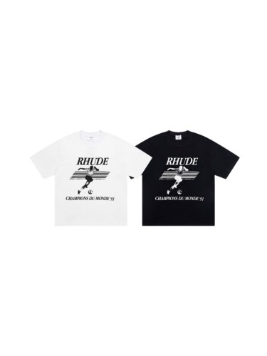 Rhude Champions Du Monde 91 Vintage Soccer Player Print T-Shirt 2 colors 29471950