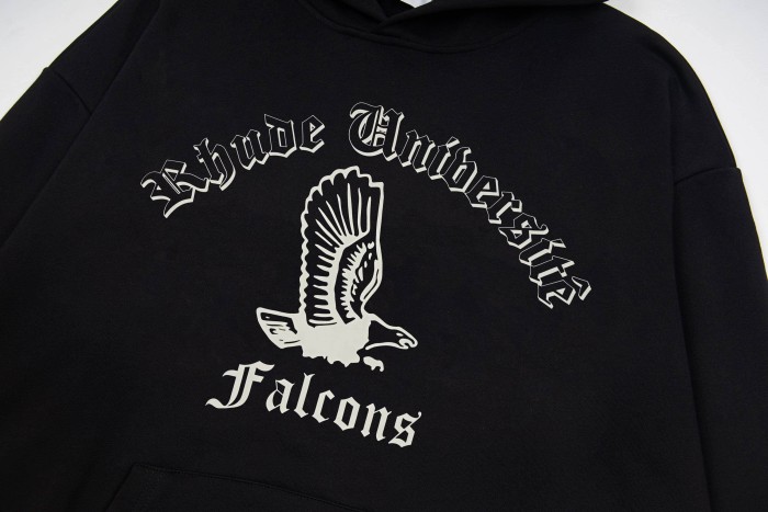 Rhude Universite Falcons Vintage College Varsity Falcon Gothic Font Print Pullover Hoodie 2 colors 29471905