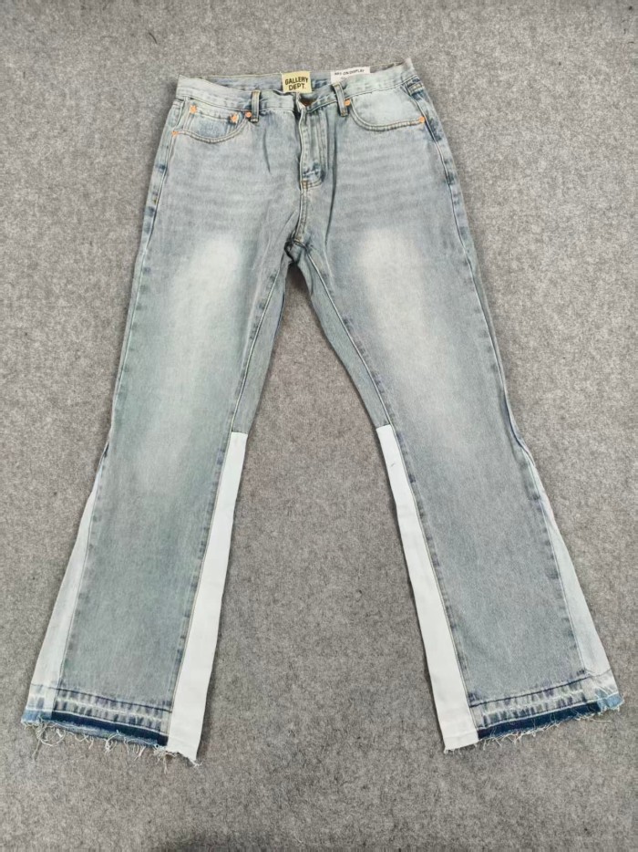 Basic High Street Washed Micro Blue Spliced Jeans 3 colors