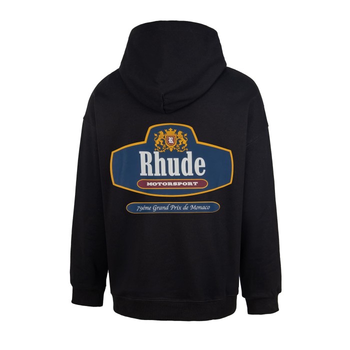 Rhude Motorsport Monaco Grand Prix Racing Double Lion Crest Print Pullover Hoodie 2 colors 29471343