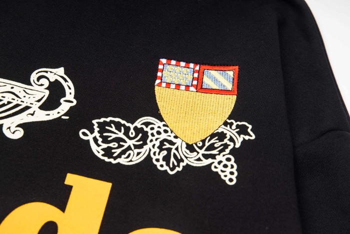 Rhude Chavy-Chouet French Champagne Chalice Grapevine Crest Print Pullover Hoodie 29471986