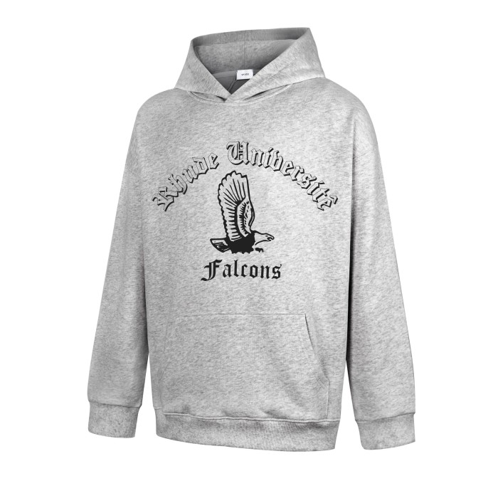 Rhude Universite Falcons Vintage College Varsity Falcon Gothic Font Print Pullover Hoodie 2 colors 29471905