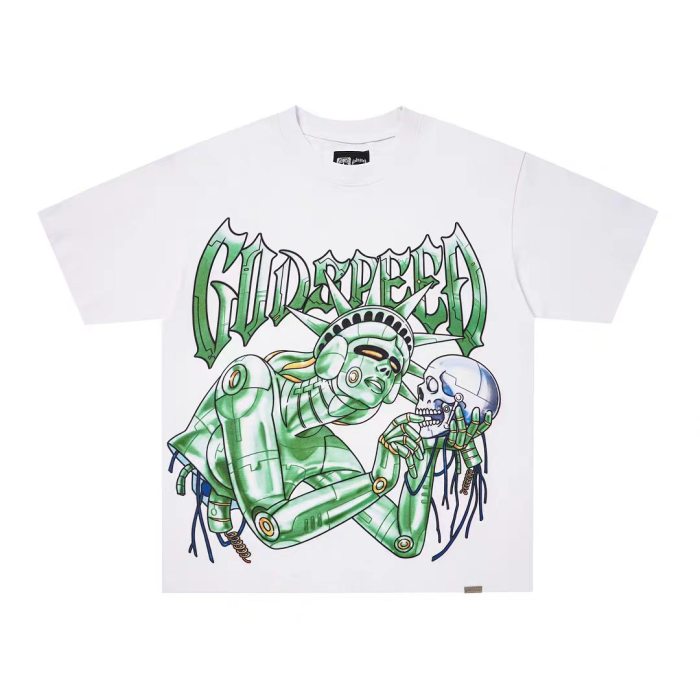 Godspeed 1:1 quality version American High Street Washed Vintage Skull Unisex T-shirt 30 colors 29474731