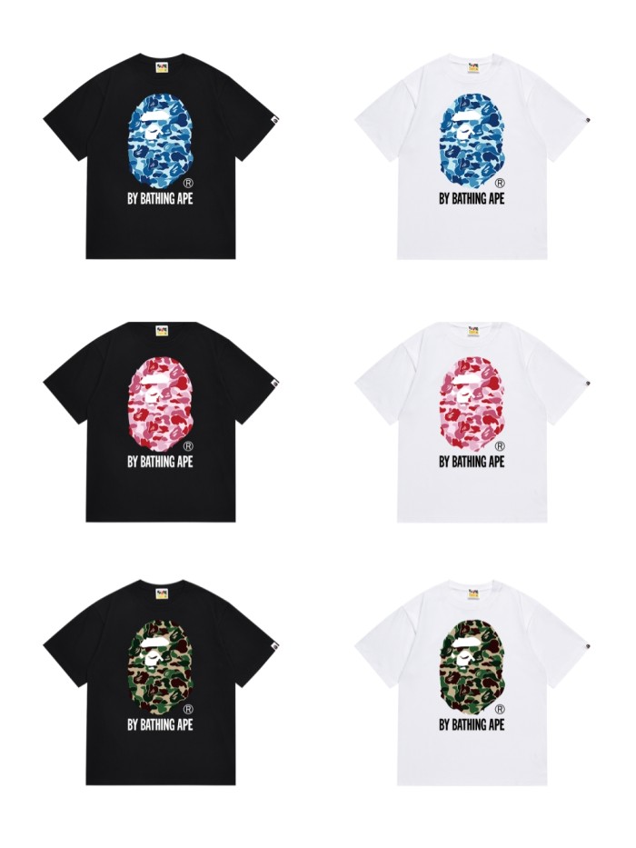 [50% Off]A Bathing Ape Bape Classic ABC Camouflage Ape Big Head Letter Print Tee 6 colors 27020663