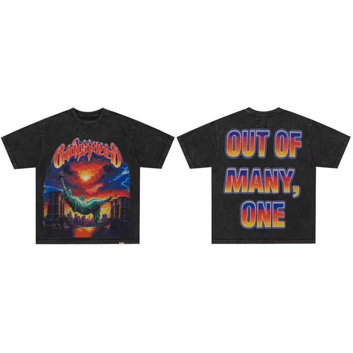 Godspeed 1:1 quality version American High Street Washed Vintage Skull Unisex T-shirt 30 colors 29474731