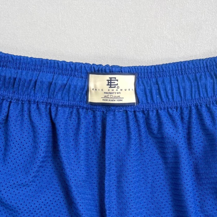 Eric Emanuel 1:1 quality version Royal Blue Mesh White Logo Embroidery Loose Athletic Shorts 29475163
