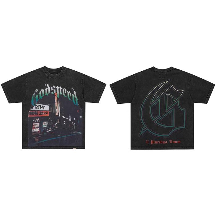 Godspeed 1:1 quality version American Street Washed Skull Reaper Samurai T-shirt 32 colors 29474749