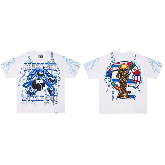 Godspeed 1:1 quality version American High Street Skull Racer Multi Flag T-shirt 21 colors 29474775