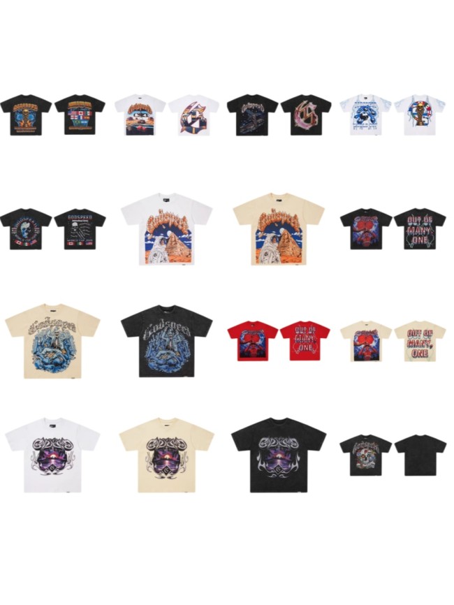 Godspeed 1:1 quality version American High Street Skull Racer Multi Flag T-shirt 21 colors 29474775