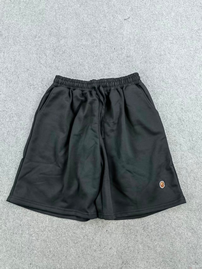 A Bathing Ape Bape Black Ape Head Embroidery Small Logo Drawstring Terry Shorts 29062673