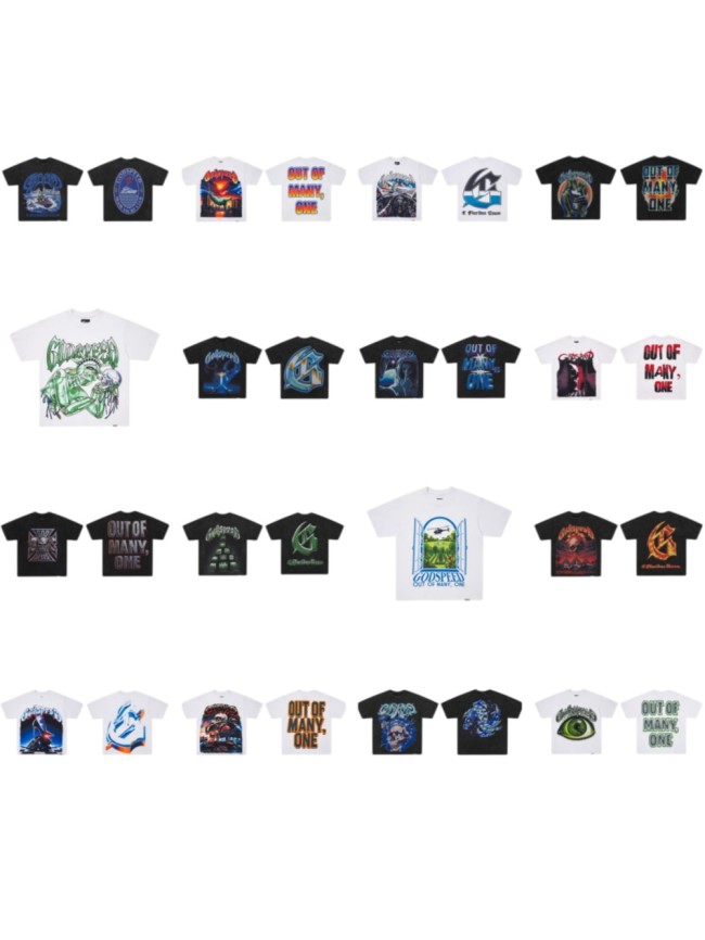 Godspeed 1:1 quality version American High Street Washed Vintage Skull Unisex T-shirt 30 colors 29474731