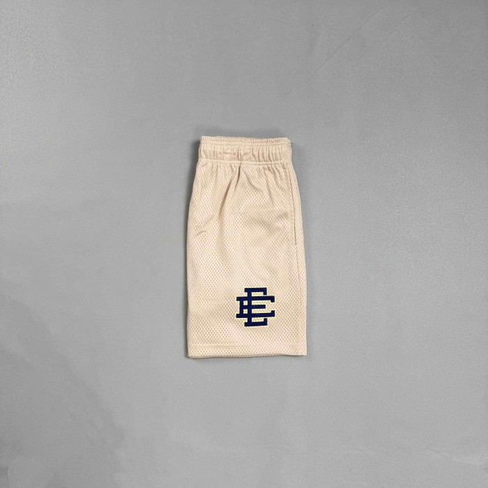 Eric Emanuel 1:1 quality version Beige Navy Logo Embroidery Mesh Athletic Shorts 29478087