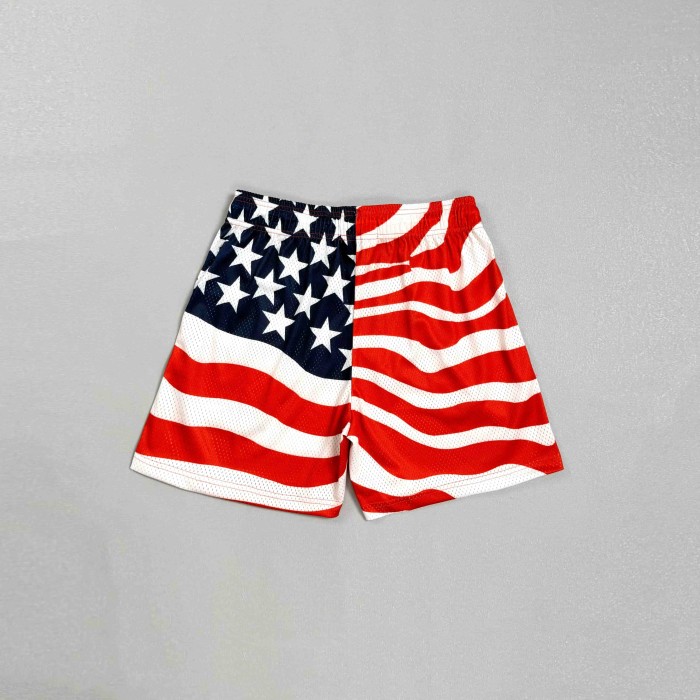 Eric Emanuel 1:1 quality version American Flag Stars Stripes Wavy Print Mesh Logo Shorts 29478196