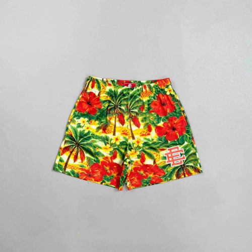 Eric Emanuel 1:1 quality version Hawaiian Tropical Floral Palm Print Mesh Logo Embroidery Athletic Shorts 29477448