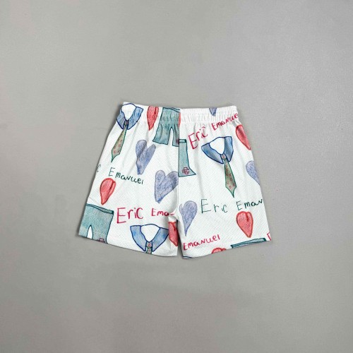 Eric Emanuel 1:1 quality version Hand Drawn Doodle Heart Letter Tie Print Mesh Athletic Shorts 29478038