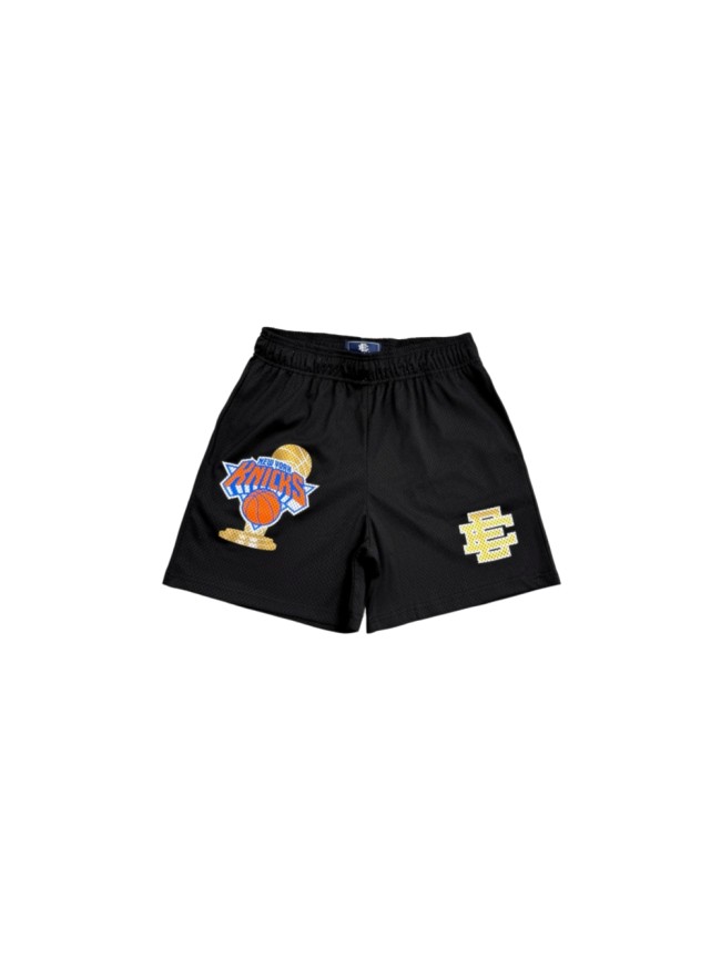 Eric Emanuel 1:1 quality version New York Knicks Black Mesh Team Logo Embroidery Shorts 29478074