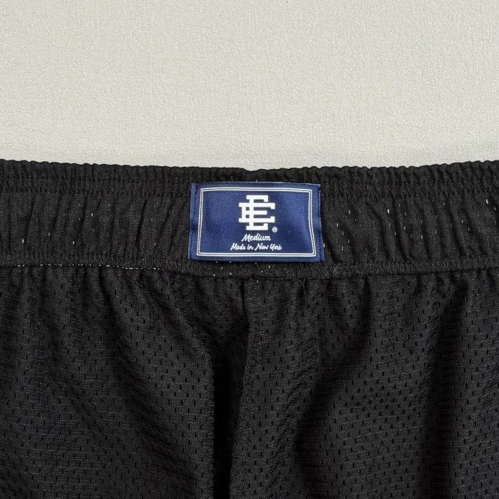 Eric Emanuel 1:1 quality version New York Knicks Black Mesh Team Logo Embroidery Shorts 29478074