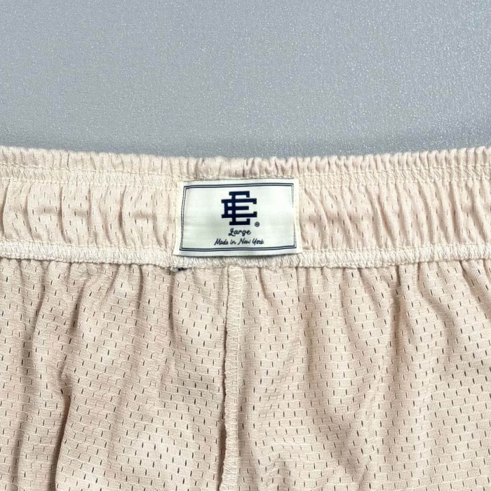 Eric Emanuel 1:1 quality version Beige Navy Logo Embroidery Mesh Athletic Shorts 29478087