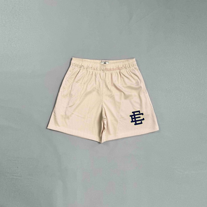 Eric Emanuel 1:1 quality version Beige Navy Logo Embroidery Mesh Athletic Shorts 29478087
