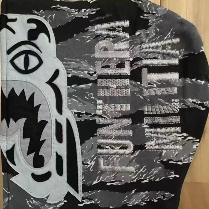 A Bathing Ape Bape 1:1 quality version Tiger Camo Shark Face Print Hooded Full Zip Hoodie 2 colors 29477991