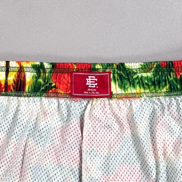Eric Emanuel 1:1 quality version Hawaiian Tropical Floral Palm Print Mesh Logo Embroidery Athletic Shorts 29477448