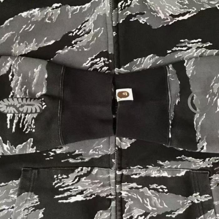 A Bathing Ape Bape 1:1 quality version Tiger Camo Shark Face Print Hooded Full Zip Hoodie 2 colors 29477991