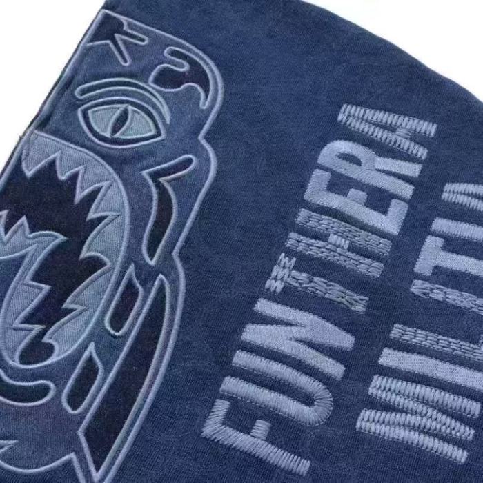 A Bathing Ape Bape 1:1 quality version Wave Camo Washed Denim Tiger Head Full-Zip Hoodie 29482666