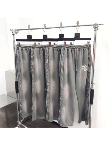 [50% Off]Hellstar Studio [Big & Tall for weights up to 260 lbs]1:1 quality version Gray spray zipper Hoodie & Pants Set with NFC tag 27118491