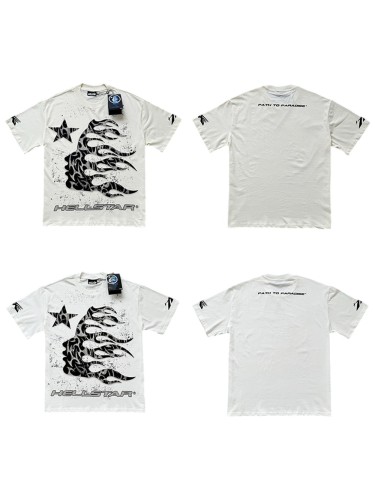 Hellstar Studio Floral Side Face Goddess Ink Dot Letter Print Tee 2 colors 27118390