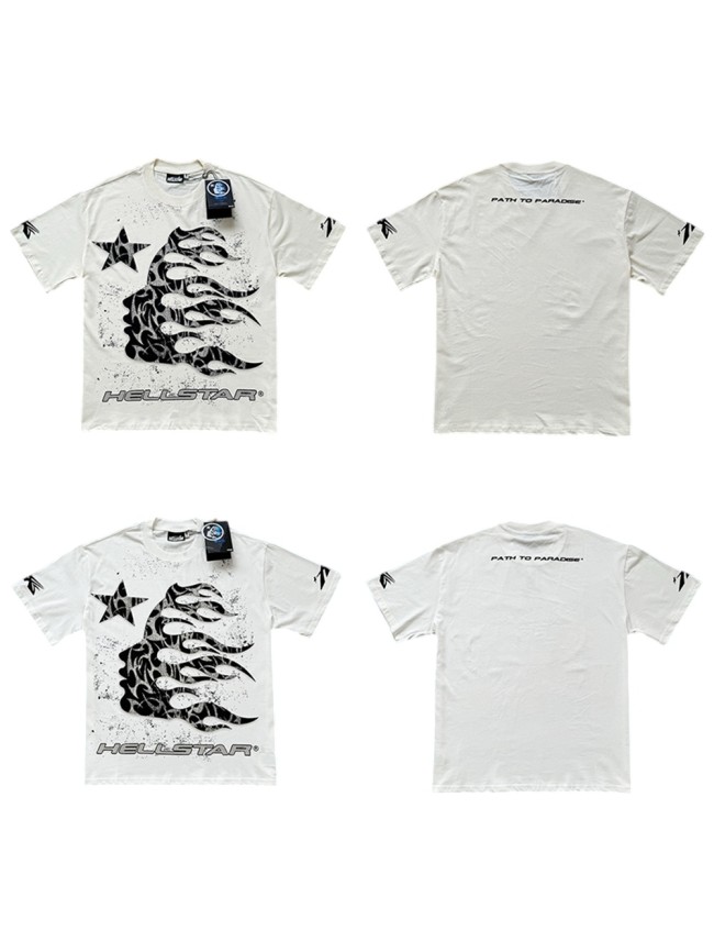 Hellstar Studio Floral Side Face Goddess Ink Dot Letter Print Tee 2 colors 27118390