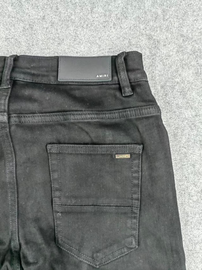 Amiri 1:1 quality version Solid Black High Street Basic Slim-fit Jeans 29091967