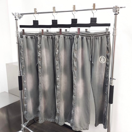 [50% Off]Hellstar Studio [Big & Tall for weights up to 260 lbs]1:1 quality version Gray spray zipper Hoodie & Pants Set with NFC tag 27118491