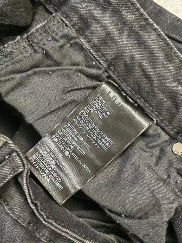 Amiri New Spring Autumn Black Slim Flare Ripped Patch Streetwear Jeans 29310922