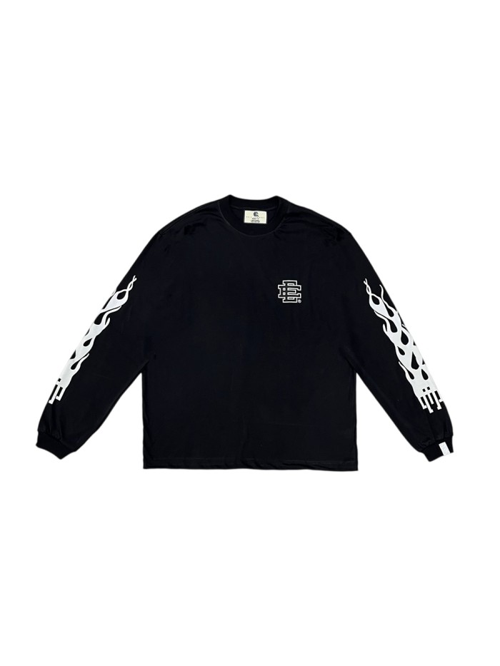 [50% Off]Eric Emanuel 1:1 quality version Double Sleeve Flame Logo Print Long Sleeve T-Shirt 27157712