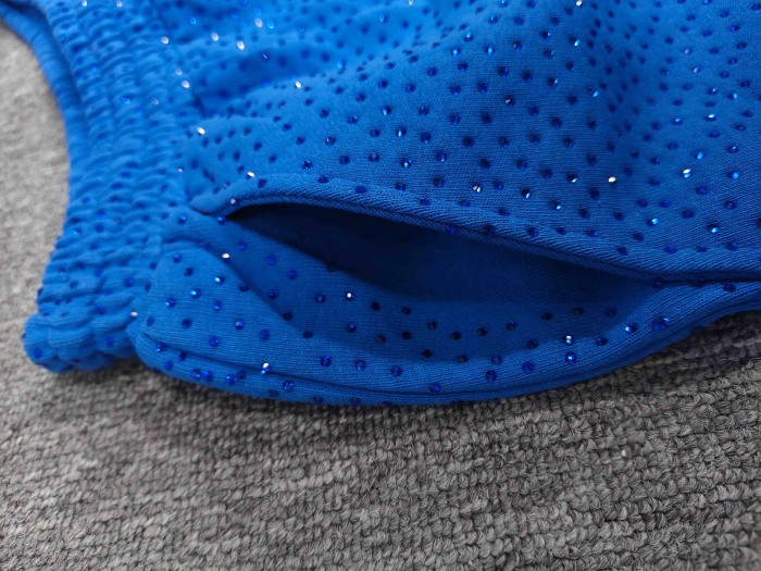 Sp5der 1:1 quality version All Over Starry Rhinestone Curved 3D Letter Print Shorts 7 colors 29487674