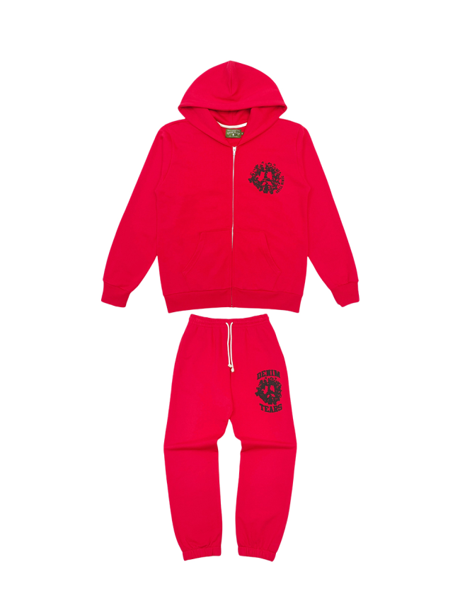 [50% Off]Denim Tears 1:1 quality version Colorblocked Foam Kapok Monogrammed Hoodie & Sweatpants Set 4 colors 27351804