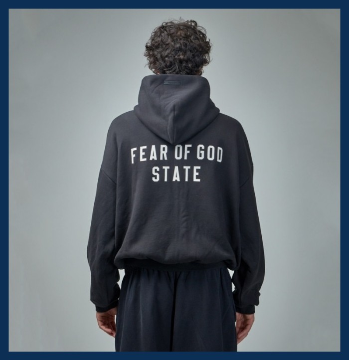 [50% Off]Fear Of God (Essentials) 1:1 quality version STATE Embroidered Letter Zipper Hoodie 4 colors 27417717