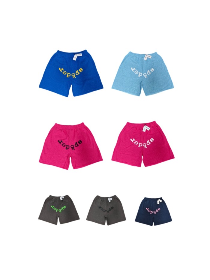 Sp5der 1:1 quality version All Over Starry Rhinestone Curved 3D Letter Print Shorts 7 colors 29487674